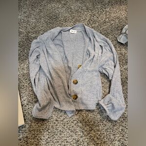 Cozy Gray Button-Up Cardigan